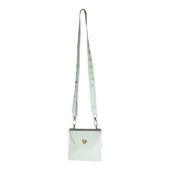 Parchita Shoulder Bag Purse Detachable Strap Mint Green Mini Vegan Leather - Picture 5 of 13